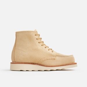 Red Wing Shoes Beige Leather Ankle Boots - Cream Abilene